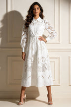 Lucy Collared Hollow Lace Dress
