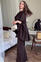 Sahar Cape Sleeve Belted Mermaid Co-ord