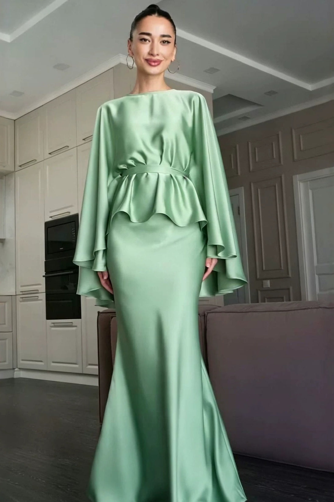 Olivia Cape Sleeve Maxi Dress