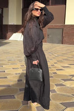 Maya Smocked Waist Shirt Skirt Set