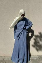 Minimalist Slouchy Utility Set-Blue