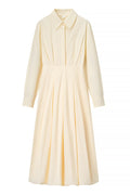 Chloe Elegant Pleated Midi Shirt Dress