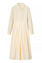 Chloe Elegant Pleated Midi Shirt Dress