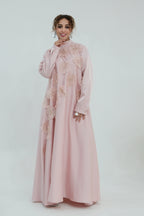 Lily Floral Applique Maxi Dress-Pink