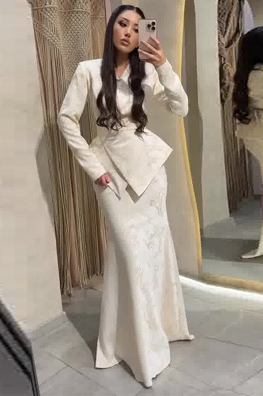 Chloe Jacquard Asymmetric Skirt Set