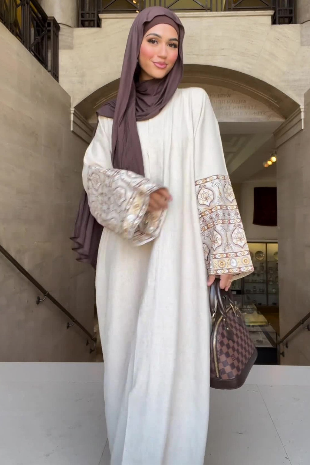 Aisha Printed Cuff Loose Abaya