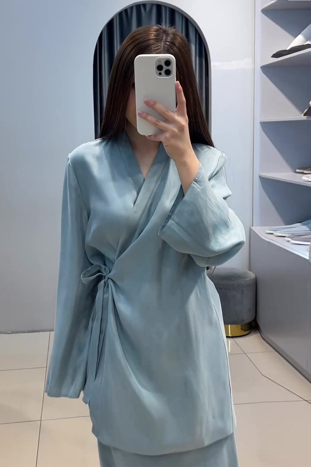 Hana Wrap Tie Satin Two Piece Co-ord