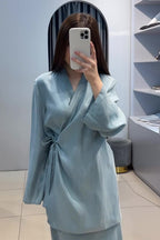 Hana Wrap Tie Satin Two Piece Co-ord
