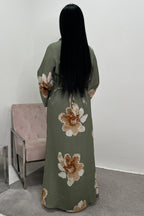 Bloom Floral Maxi Dress-Green