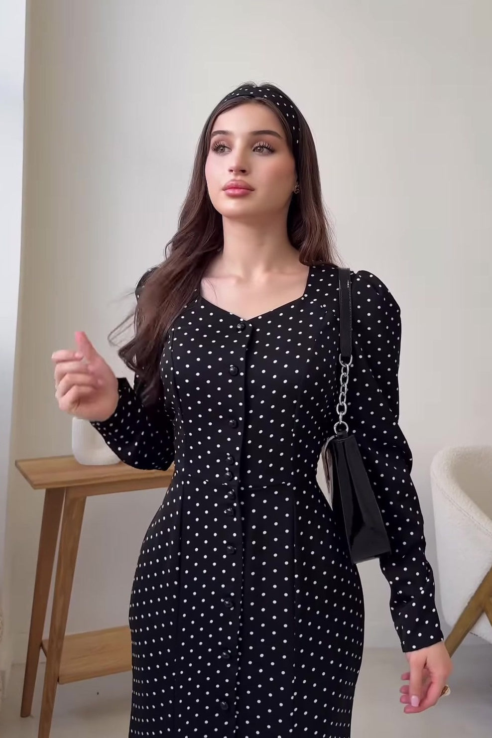 Polka Dot Button Down Maxi Dress