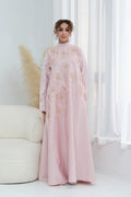 Lily Floral Applique Maxi Dress-Pink