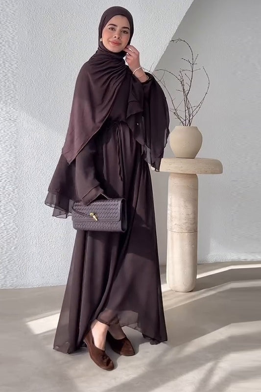 Layered Chiffon Abaya Dress