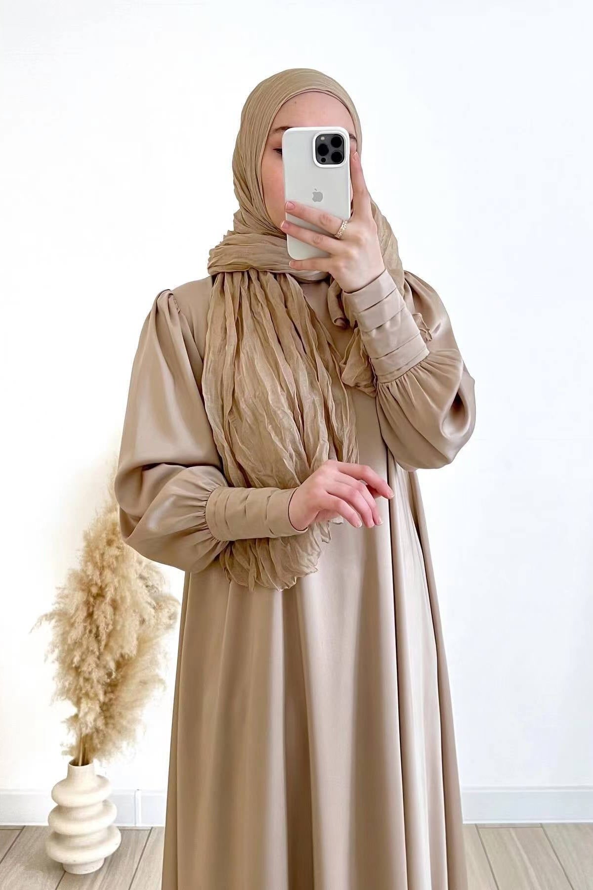 Luminous Liquid-Satin Maxi Dress-Brown