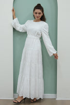 Eyelet Embroidered Tiered Maxi Dress