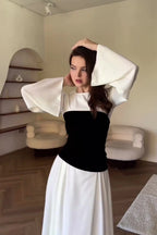 Maya Contrast Flare Sleeve Maxi Dress