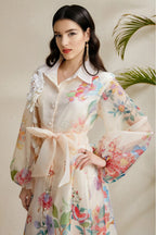Maya Floral Applique Maxi Dress