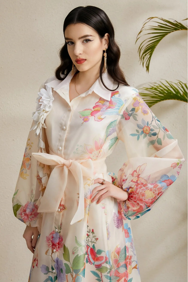 Maya Floral Applique Maxi Dress