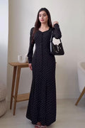 Polka Dot Button Down Maxi Dress