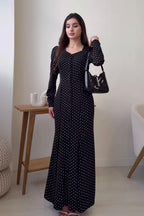 Polka Dot Button Down Maxi Dress