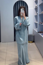 Hana Wrap Tie Satin Two Piece Co-ord