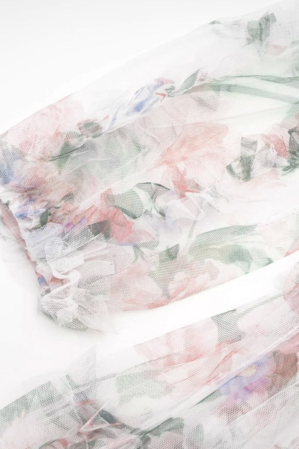 Intricate Floral Mesh Lantern Sleeve Maxi Dress