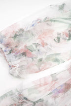 Intricate Floral Mesh Lantern Sleeve Maxi Dress