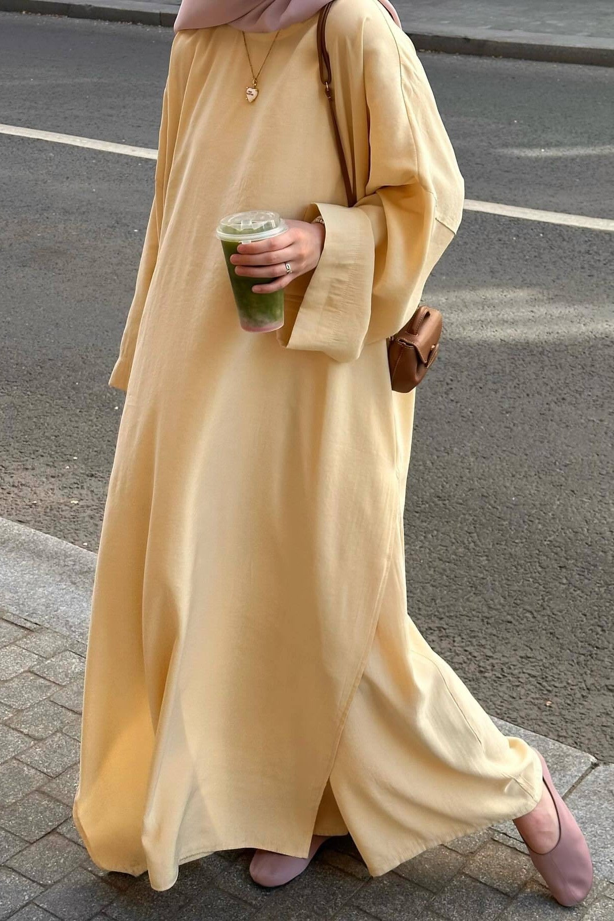Solid Color Oversized Tunic & Wide-Leg Trouser Two-Piece Set