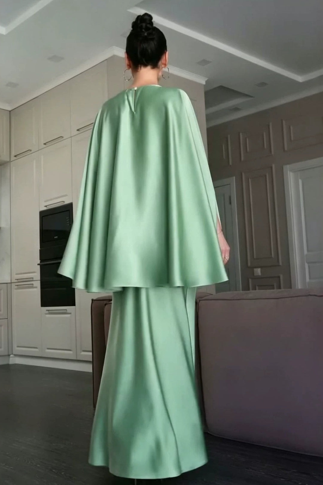 Olivia Cape Sleeve Maxi Dress