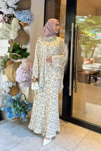Floral Print Batwing Kaftan & Maxi Skirt Modest Set