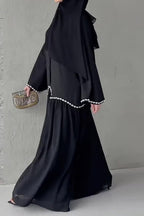 Embroidered Trim Scalloped Edge Maxi Dress