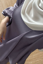 Modest Two-Piece Mermaid Dress & Kimono Set-Purple