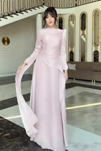 Ruched Bodice Asymmetric Drape Maxi Dress