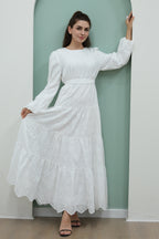 Eyelet Embroidered Tiered Maxi Dress