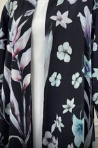 Dark Floral Print Abaya & Matching Hijab Set
