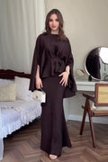 Sahar Cape Sleeve Belted Mermaid Co-ord