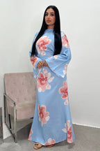 Bloom Floral Maxi Dress-Blue
