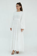 Eyelet Embroidered Tiered Maxi Dress