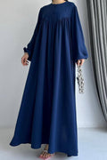 Versatile Full Button-Down Maxi Tunic-Blue