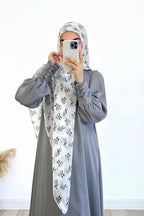 Luminous Liquid-Satin Maxi Dress-Grey