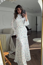 Elena Ruffle Flare Sleeve Floral Maxi Dress
