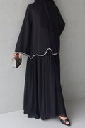 Embroidered Trim Scalloped Edge Maxi Dress