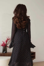 Zara Ruffle V Neck Ditsy Floral Maxi Dress
