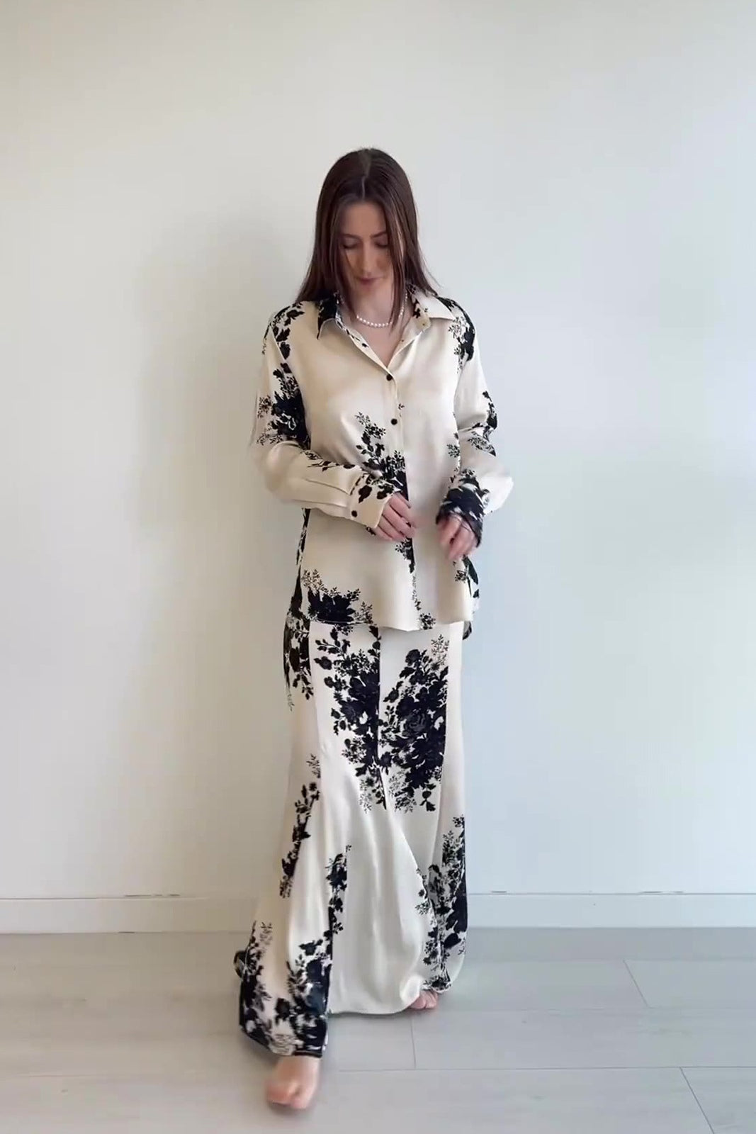 Sara Floral Print Shirt Mermaid Co-ord