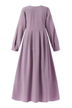 Sophisticated Pleated-Waist Shirt Dress-Purple