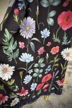 Elegant Floral Print Open Abaya & Matching Hijab Set