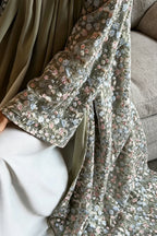 Full Floral Embroidered Double-Layer Abaya with Hijab