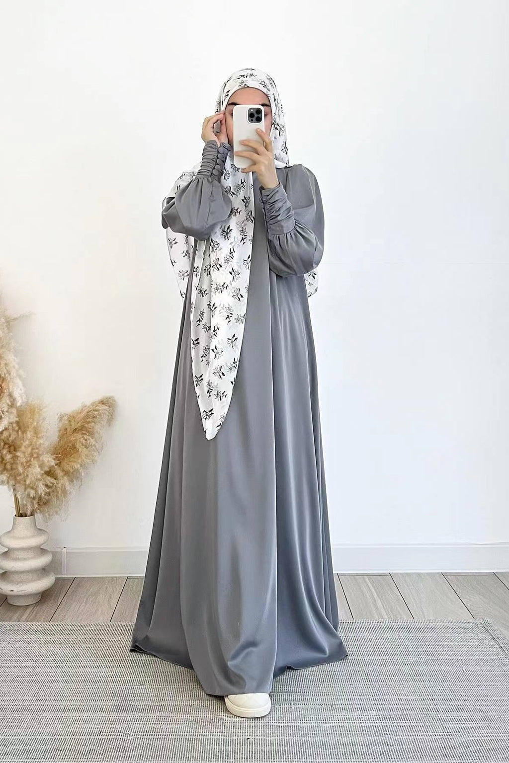 Luminous Liquid-Satin Maxi Dress-Grey