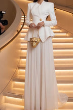 Asymmetric Blazer & Pleated Ensemble