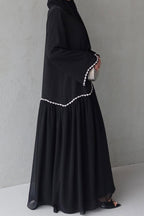 Embroidered Trim Scalloped Edge Maxi Dress