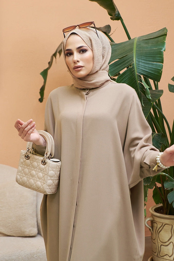 عباية كم كيمونو فضفاضة جداً حرفية - مشمشي